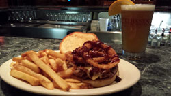 Culhane's Western Buger with Fries and a Beer